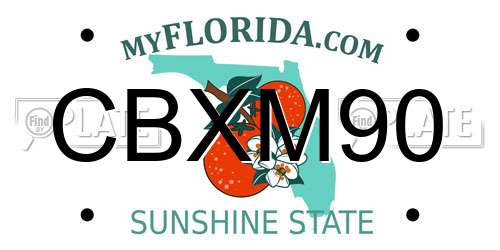 CBXM90 Florida License Plate