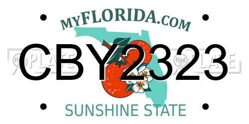 CBY2323 Florida License Plate