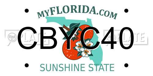 CBYC40 Florida License Plate