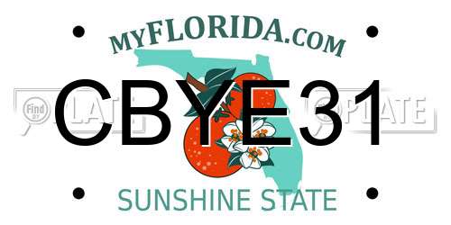 CBYE31 Florida License Plate