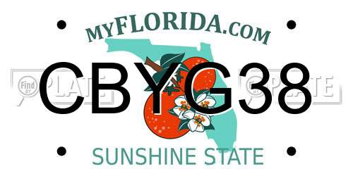 CBYG38 Florida License Plate