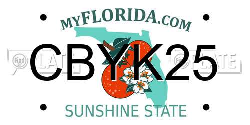 CBYK25 Florida License Plate