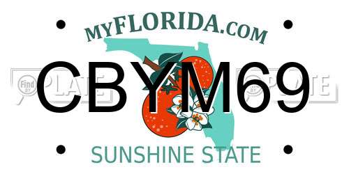 CBYM69 Florida License Plate