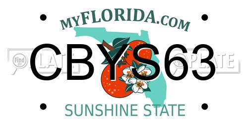 CBYS63 Florida License Plate