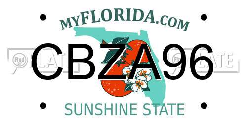 CBZA96 Florida License Plate