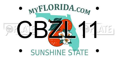 CBZL11 Florida License Plate