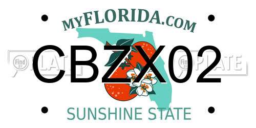 CBZX02 Florida License Plate