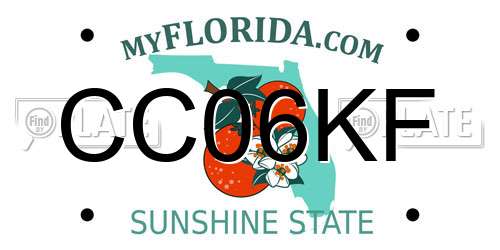 CC06KF Florida License Plate