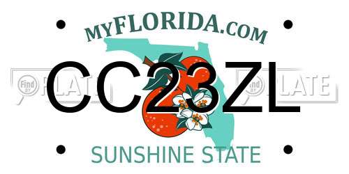 CC23ZL Florida License Plate