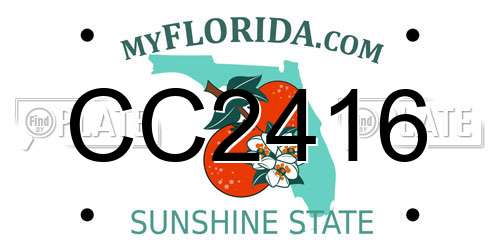 CC2416 Florida License Plate