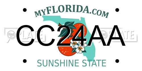 CC24AA Florida License Plate