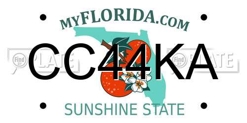 CC44KA Florida License Plate