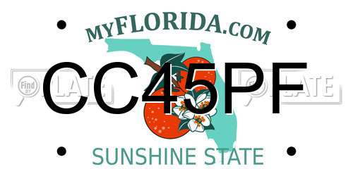 CC45PF Florida License Plate