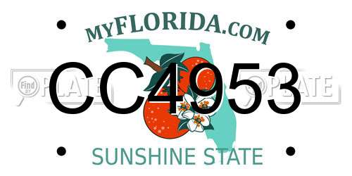 CC4953 Florida License Plate