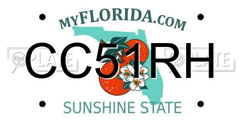 CC51RH Florida License Plate