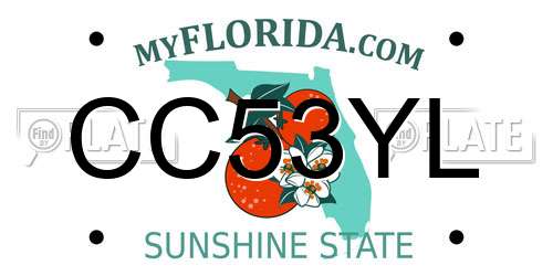CC53YL Florida License Plate