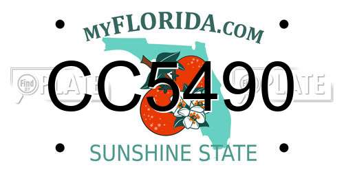 CC5490 Florida License Plate