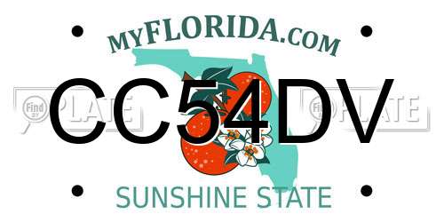 CC54DV Florida License Plate