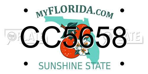 CC5658 Florida License Plate