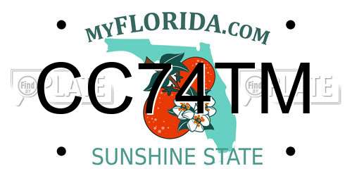 CC74TM Florida License Plate