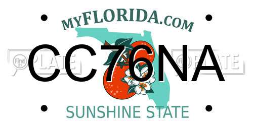 CC76NA Florida License Plate