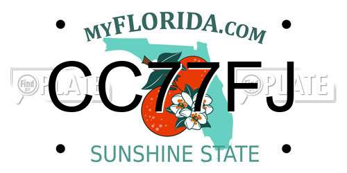 CC77FJ Florida License Plate