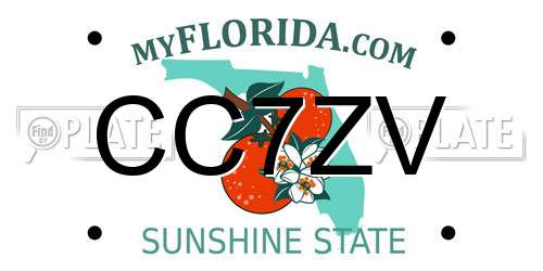 CC7ZV Florida License Plate