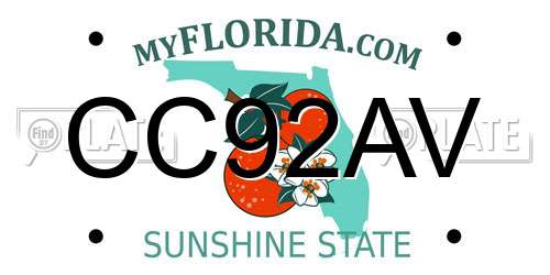 CC92AV Florida License Plate
