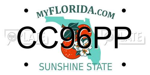 CC96PP Florida License Plate