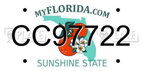 CC97722 Florida License Plate