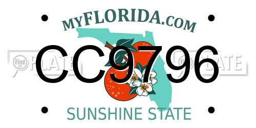 CC9796 Florida License Plate