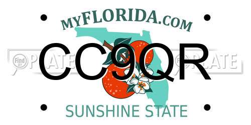 CC9QR Florida License Plate