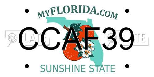 CCAF39 Florida License Plate