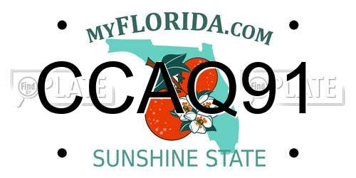 CCAQ91 Florida License Plate