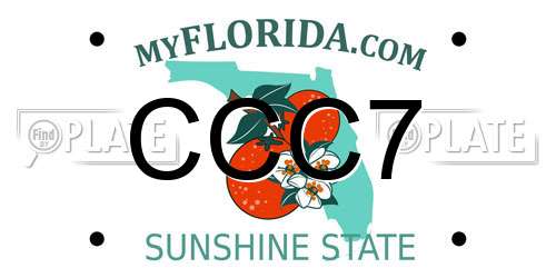 CCC7 Florida License Plate