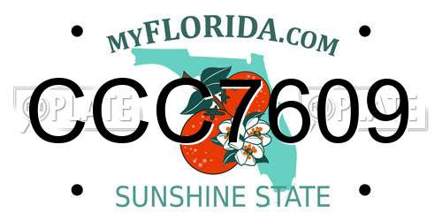 CCC7609 Florida License Plate