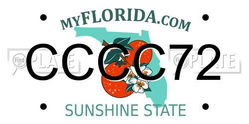 CCCC72 Florida License Plate