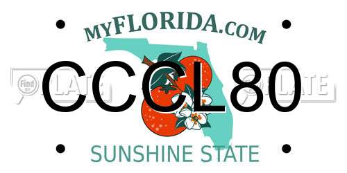 CCCL80 Florida License Plate