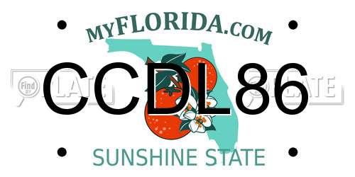 CCDL86 Florida License Plate