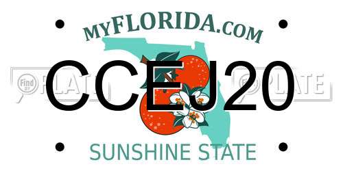CCEJ20 Florida License Plate