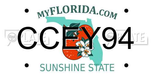 CCEY94 Florida License Plate