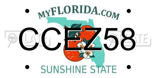 CCEZ58 Florida License Plate