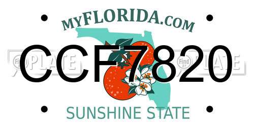 CCF7820 Florida License Plate