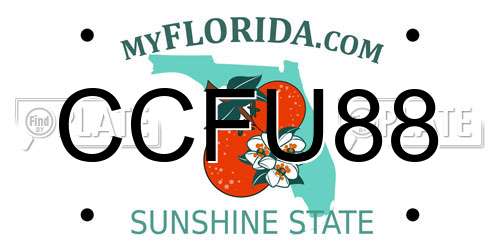 CCFU88 Florida License Plate
