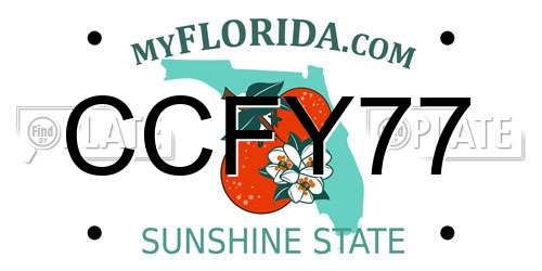 CCFY77 Florida License Plate
