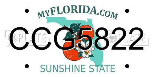 CCG5822 Florida License Plate