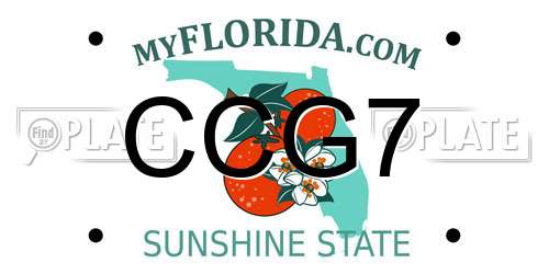 CCG7 Florida License Plate