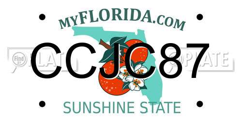 CCJC87 Florida License Plate
