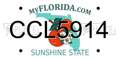 CCL5914 Florida License Plate