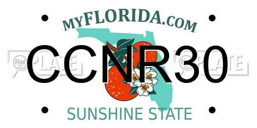 CCNR30 Florida License Plate